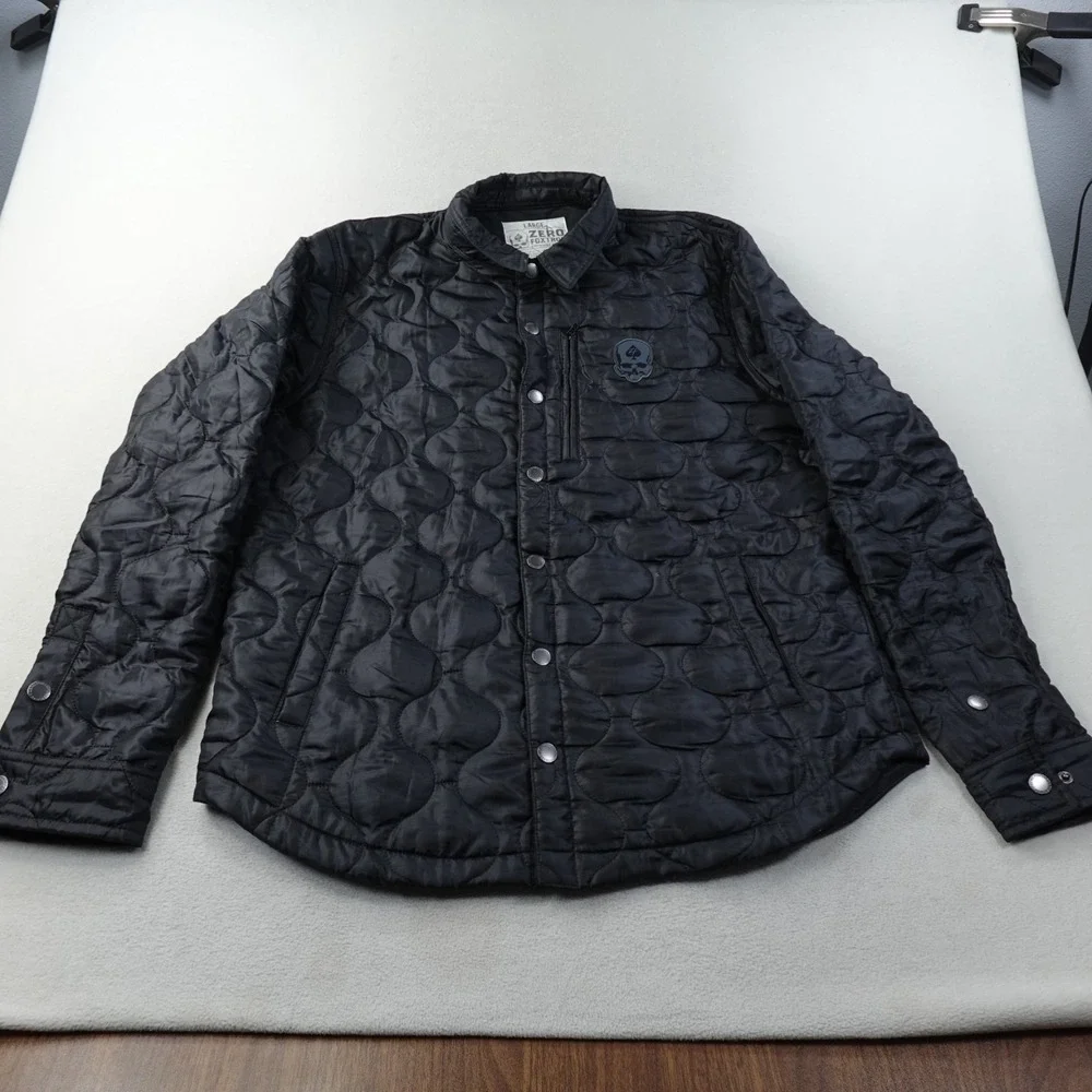 Zero Foxtrot Woobie Shacket Mens Large Black Quilted Military Jacket ZF